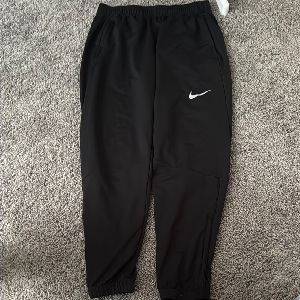 Nike Black Athletic Pants with White Logo